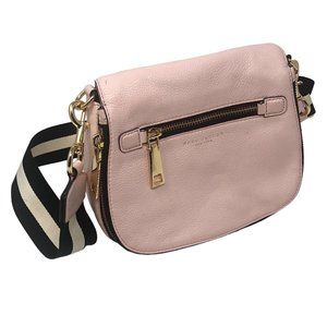 MARC JACOBS Baby Pink Leather and Black Crossbody Handbag - Gorgeous!